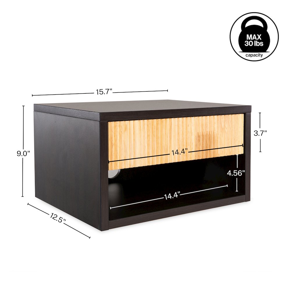 Elise 15.7" Modern Floating Wall Mounted Nightstand. Picture 5