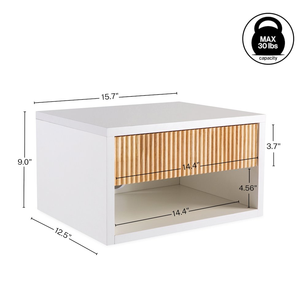 Elise 15.7" Modern Floating Wall Mounted Nightstand. Picture 5