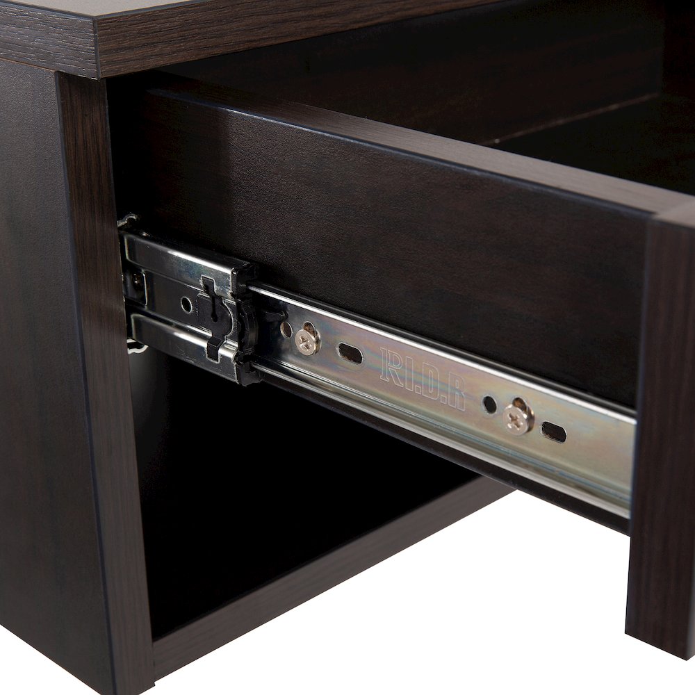 Ettore 15.7" Modern Matte Black Floating Nightstand. Picture 4