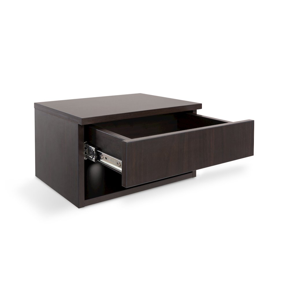 Ettore 15.7" Modern Matte Black Floating Nightstand. Picture 3