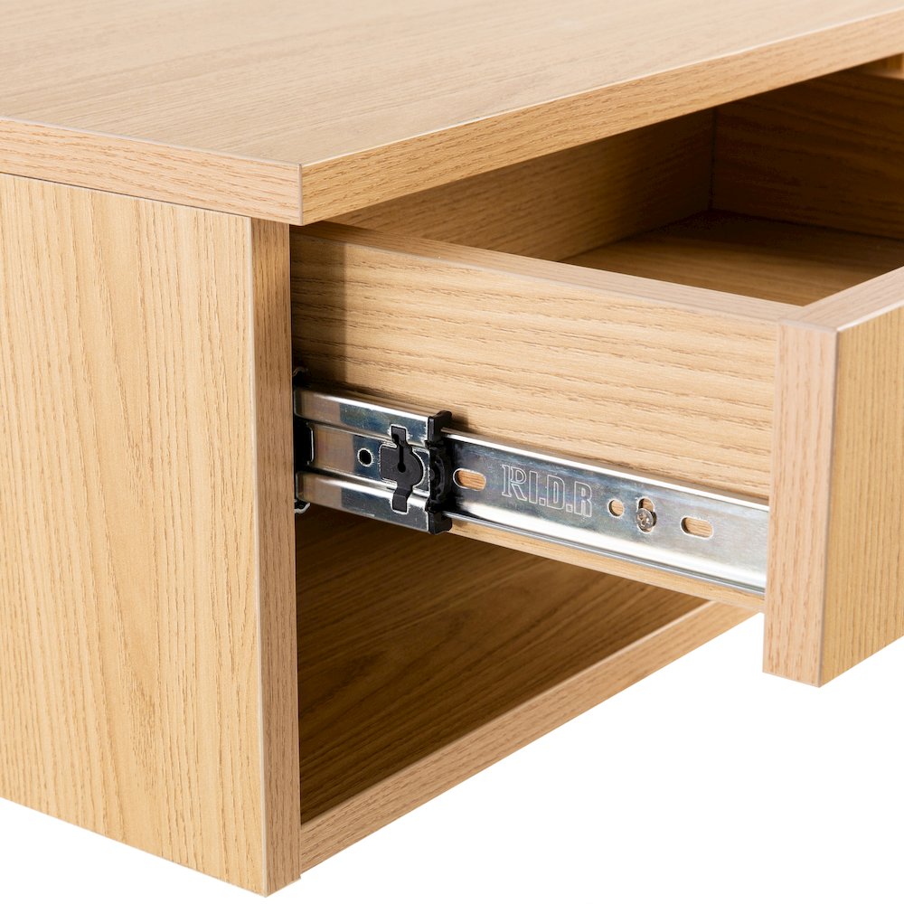 Ettore 15.7" Modern Matte Light Oak Floating Nightstand. Picture 4
