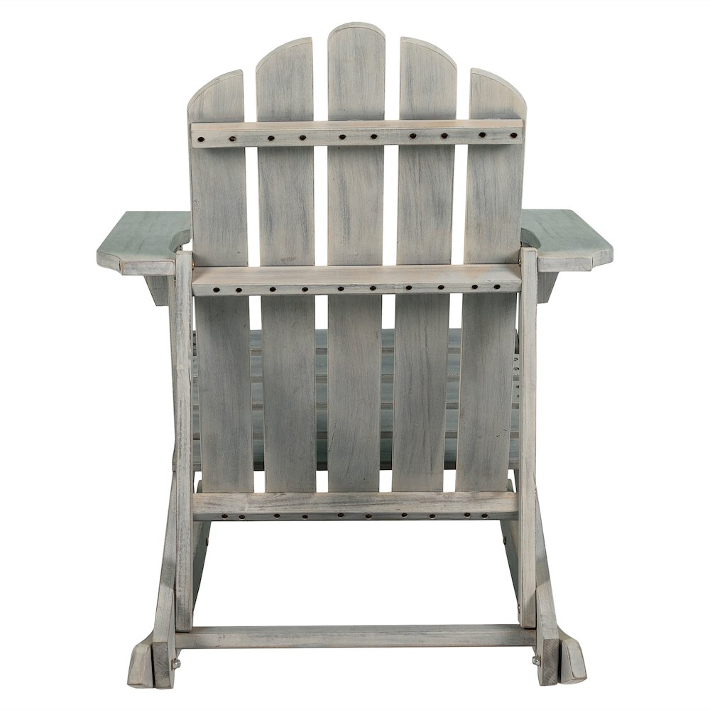 Kiawah Classic Gray Acacia Wood Adirondack Rocking Chair. Picture 5