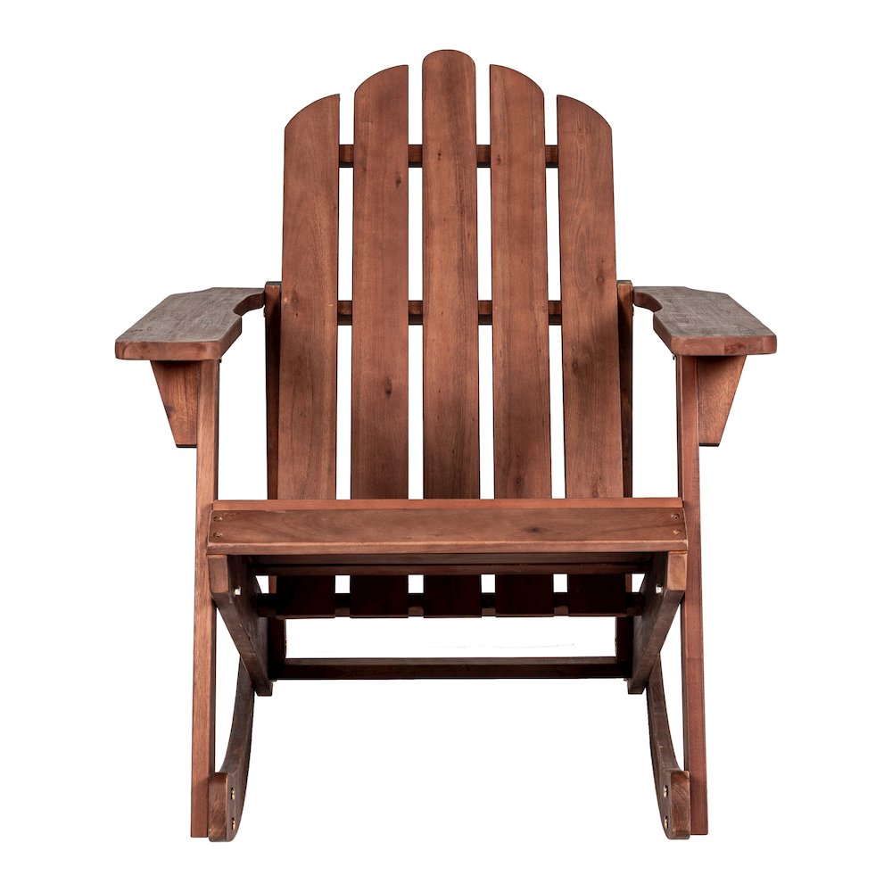 Kiawah Classic Dark Brown Acacia Wood Adirondack Rocking Chair. Picture 2