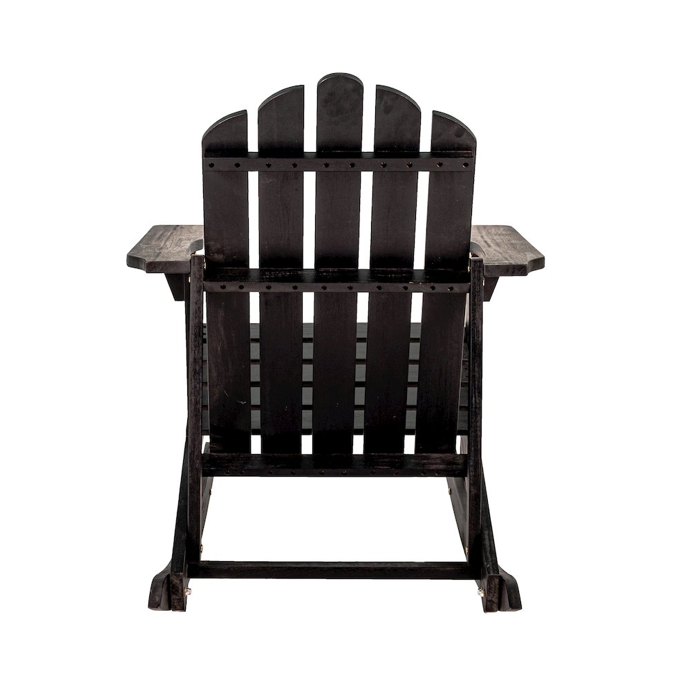 Kiawah Classic Black Acacia Wood Adirondack Rocking Chair. Picture 5
