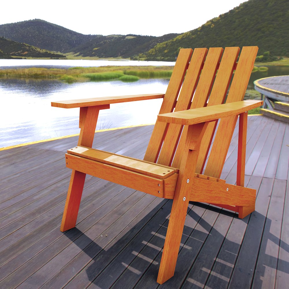 Irving Classic Solid Acacia Wood Adirondack Chair. Picture 6