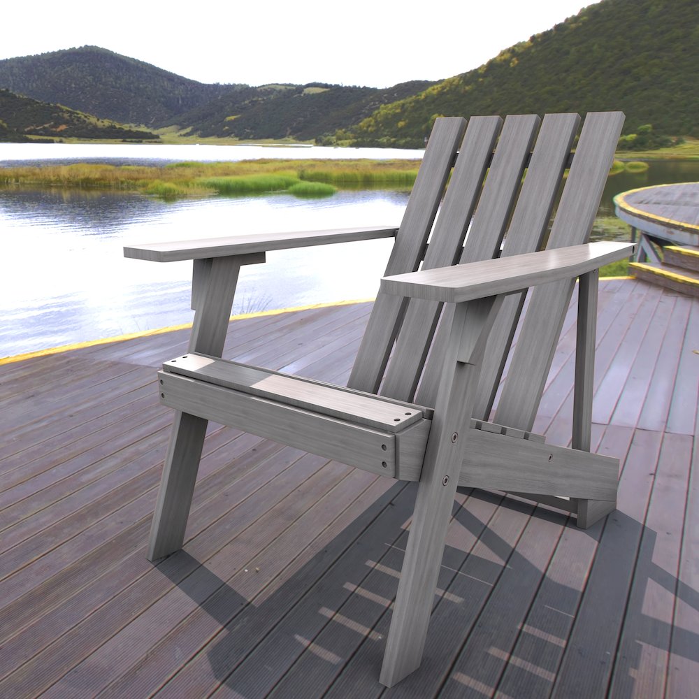 Irving Classic Solid Acacia Wood Adirondack Chair. Picture 6