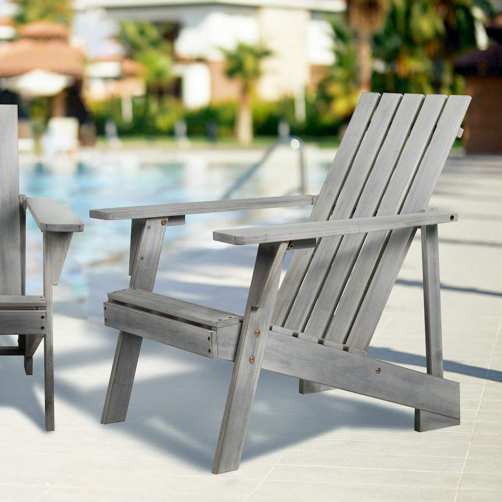 Irving Classic Solid Acacia Wood Adirondack Chair. Picture 8