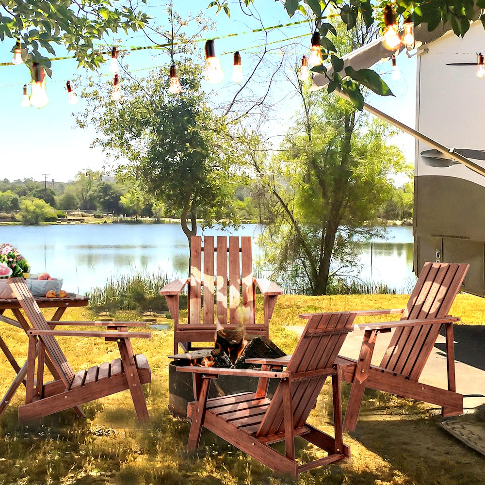Irving Classic Solid Acacia Wood Adirondack Chair. Picture 7