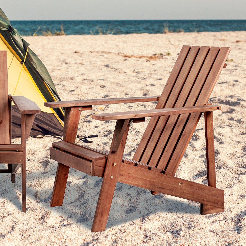 Irving Classic Solid Acacia Wood Adirondack Chair. Picture 8