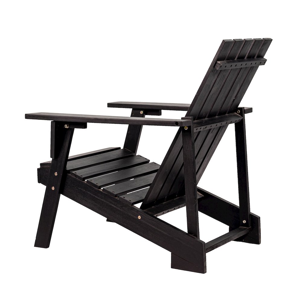 Irving Outdoor Patio Modern Acacia Wood Adirondack Chair. Picture 4