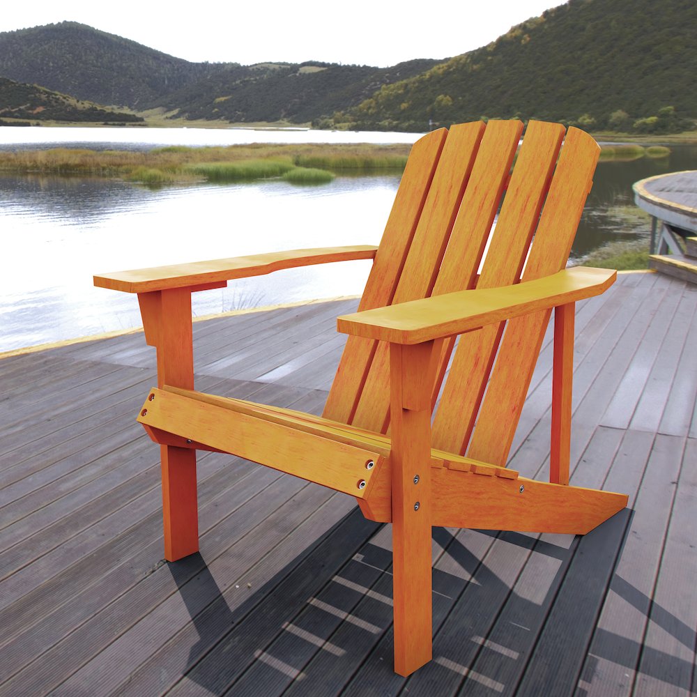 Westport Classic Solid Acacia Wood Outdoor Adirondack Chair. Picture 6