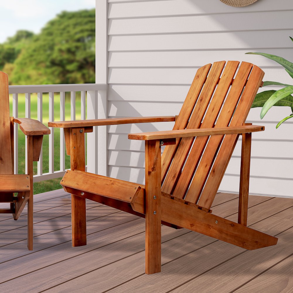 Westport Classic Solid Acacia Wood Outdoor Adirondack Chair. Picture 8