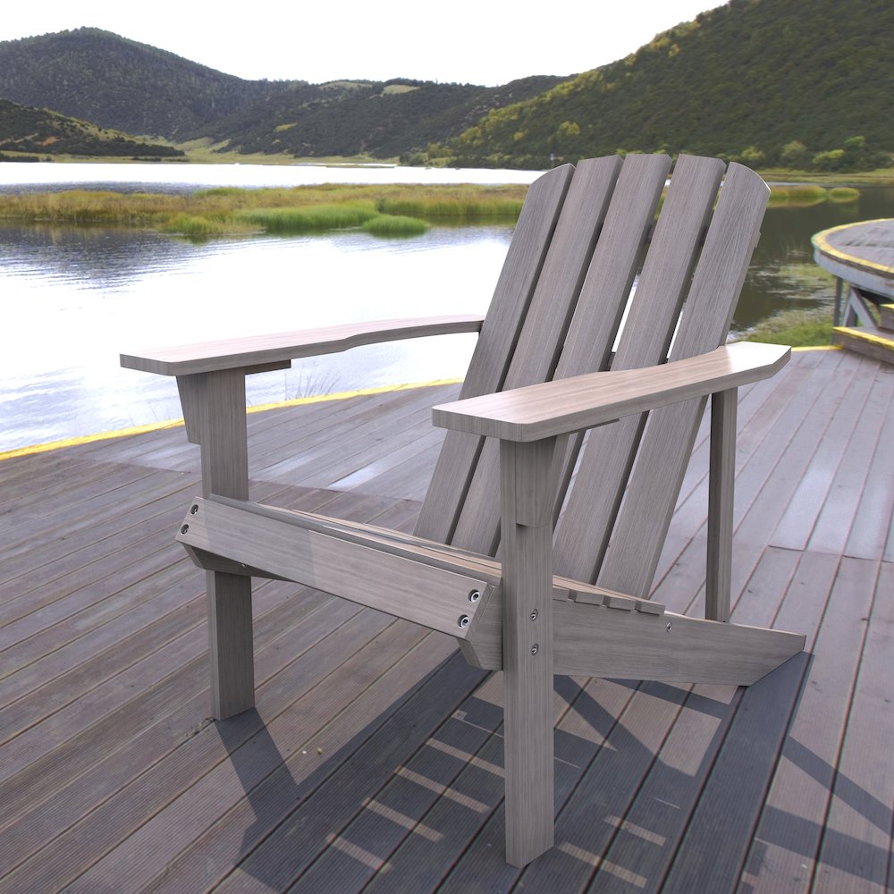 Westport Classic Solid Acacia Wood Outdoor Adirondack Chair. Picture 6