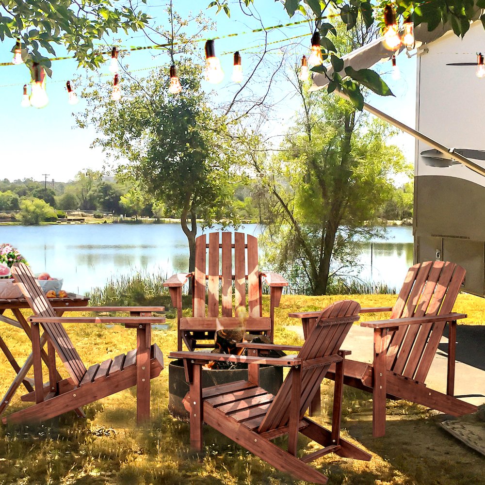 Westport Classic Solid Acacia Wood Outdoor Adirondack Chair. Picture 7