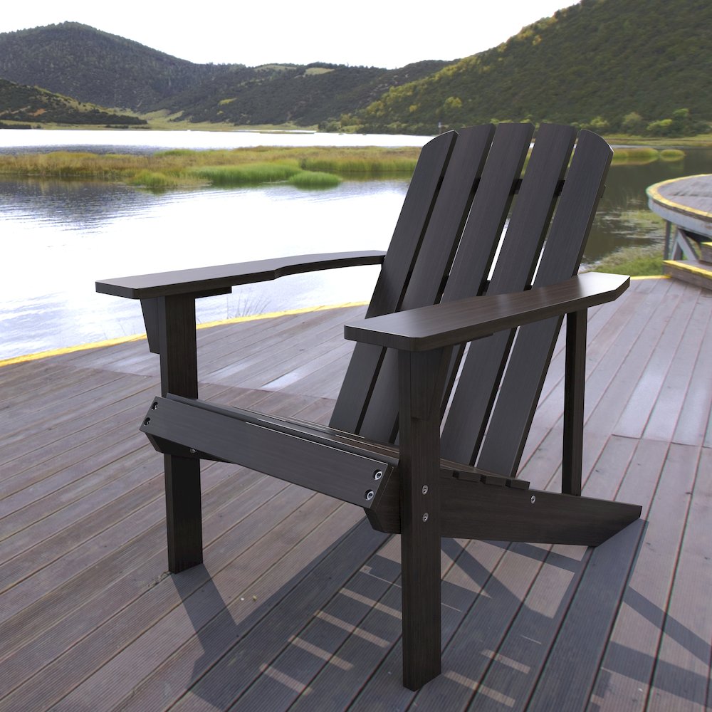 Westport Classic Solid Acacia Wood Outdoor Adirondack Chair. Picture 6