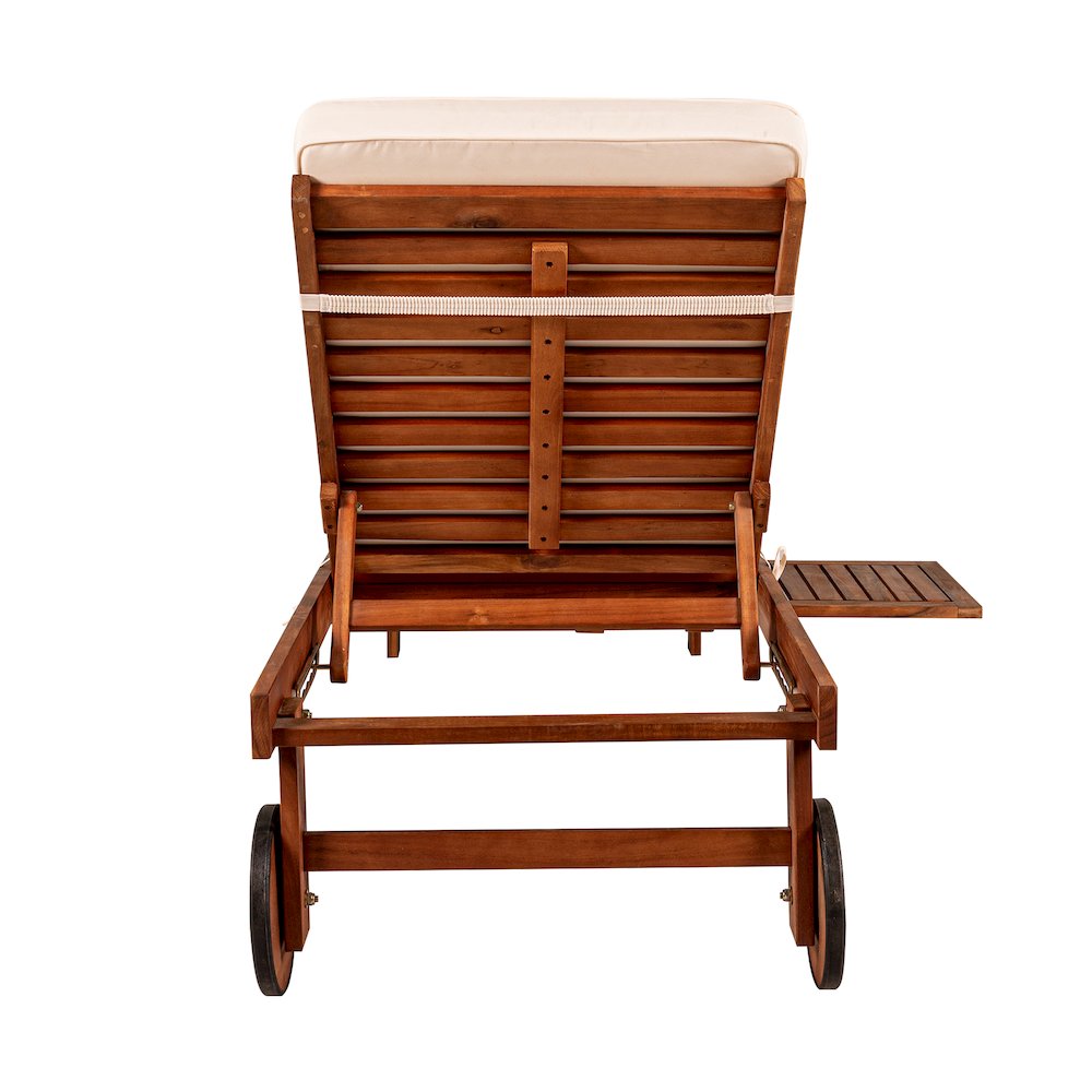 Seabrook Outdoor Acacia Wood Lounger. Picture 5