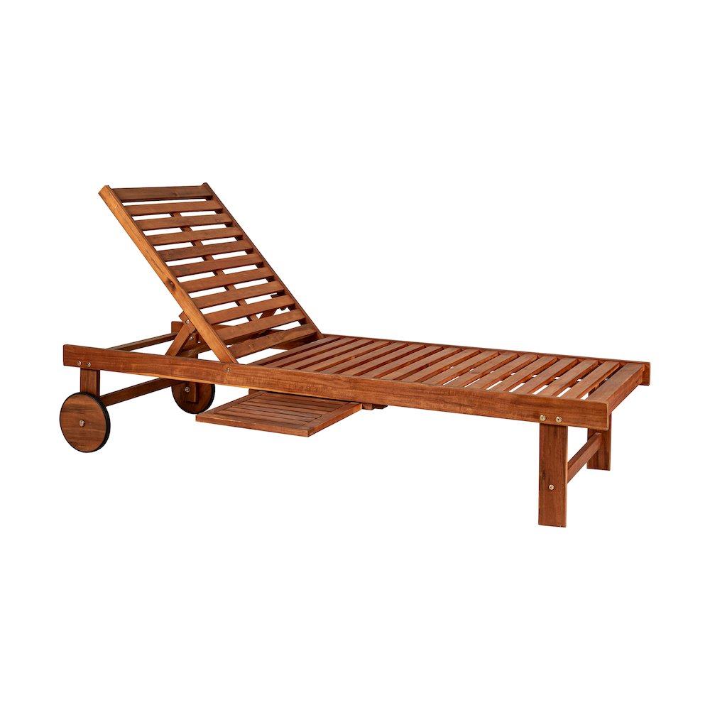 Seabrook Outdoor Acacia Wood Lounger. Picture 6