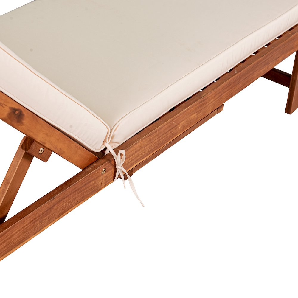 Seabrook Outdoor Acacia Wood Lounger. Picture 7