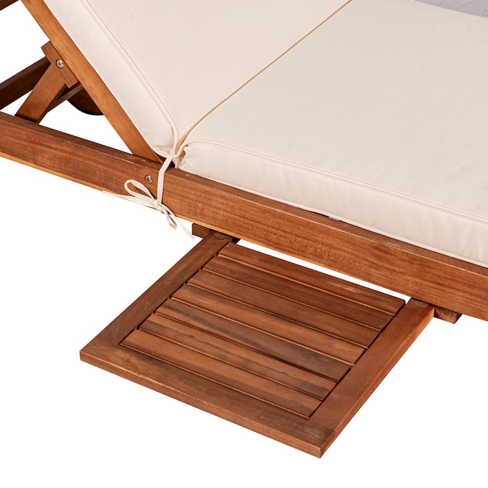 Seabrook Outdoor Acacia Wood Lounger. Picture 8