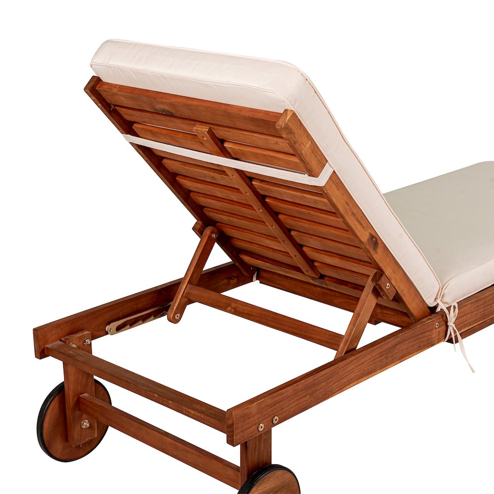Seabrook Outdoor Acacia Wood Lounger. Picture 9