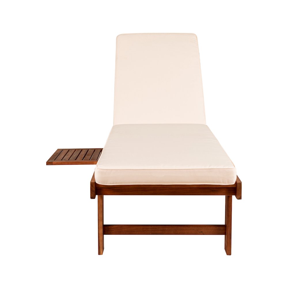 Seabrook Outdoor Acacia Wood Lounger. Picture 2