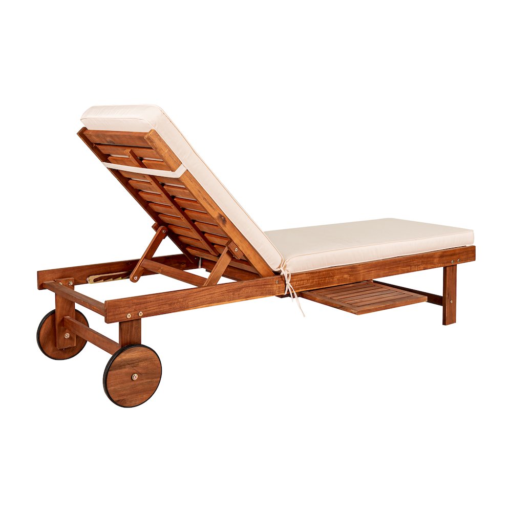 Seabrook Outdoor Acacia Wood Lounger. Picture 4