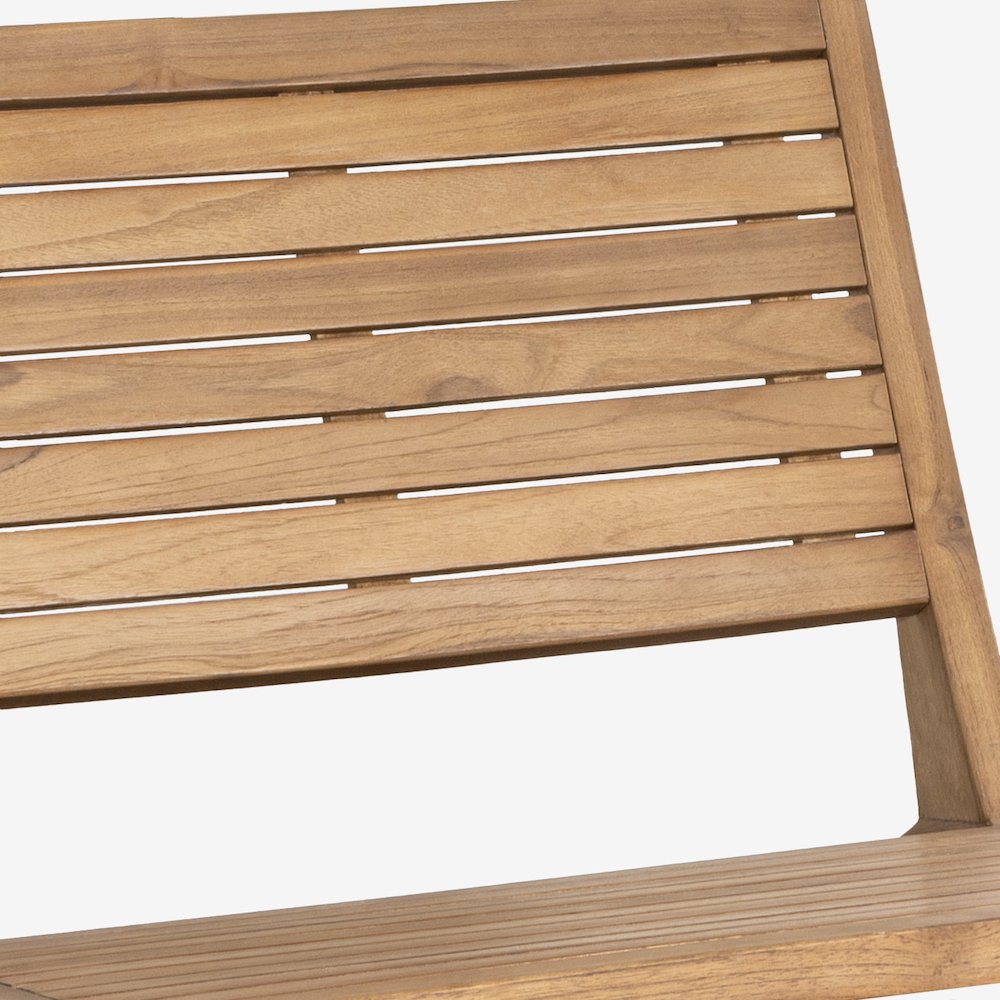Leo Modern Solid Indonesian Teak Wood Armless Outdoor Lounge Chair. Picture 2