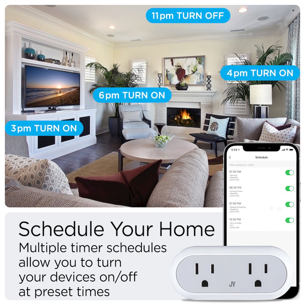 Smart Dual Plug Wifi Remote App Control For Lights Appliances Compatible. Picture 3