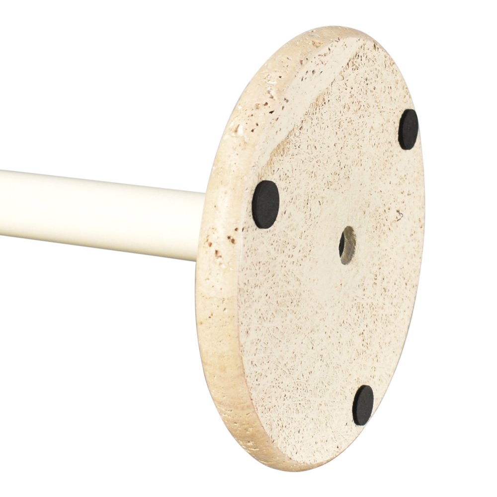 Avery Metal with Non Slip Weighted Marble Base Paper Towel Holder, Beige/White. Picture 2