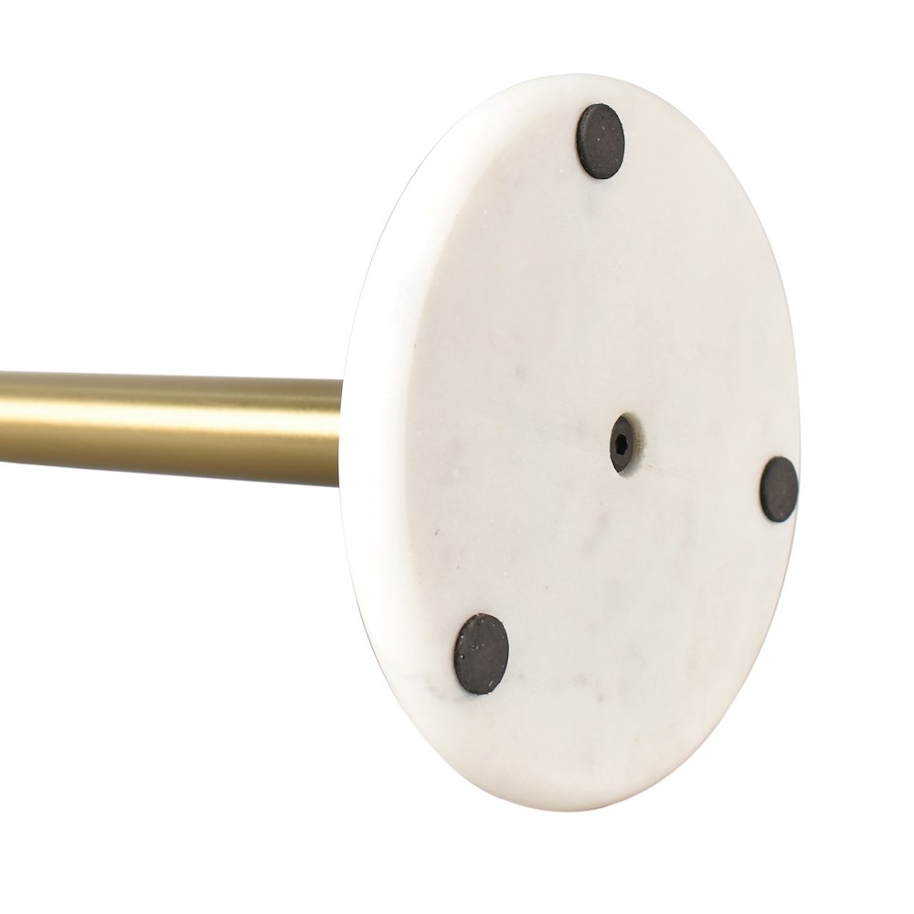 Avery Metal with Non Slip Weighted Marble Base Paper Towel Holder, White/Gold. Picture 2