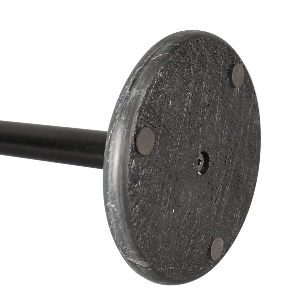 Avery Modern Metal with Non Slip Weighted Wood Base Paper Towel Holder, Black. Picture 2