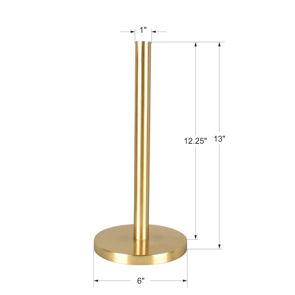 Avery Modern Classic Metal with Non Slip Weighted Base Paper Towel Holder, Gold. Picture 4