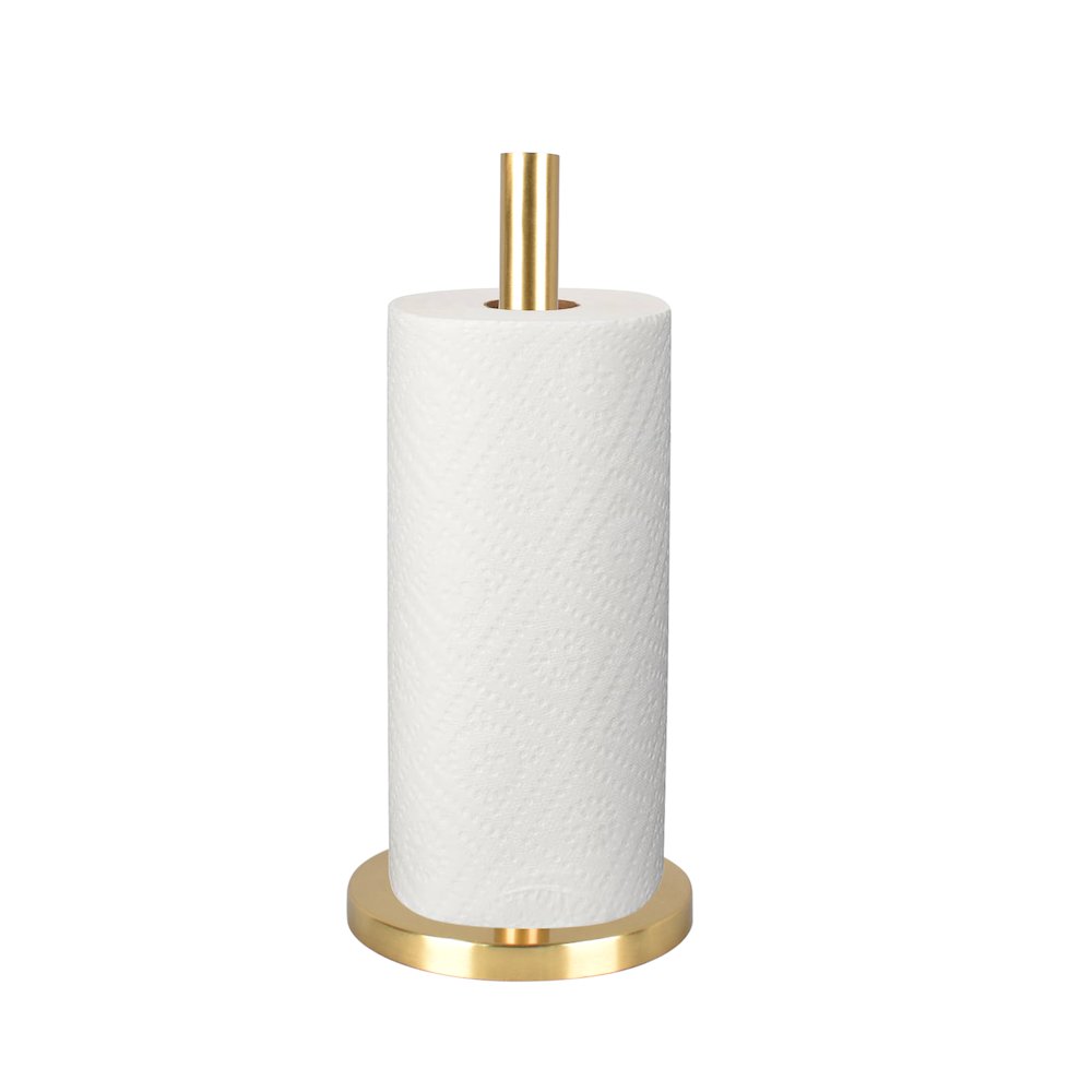 Avery Modern Classic Metal with Non Slip Weighted Base Paper Towel Holder, Gold. Picture 3