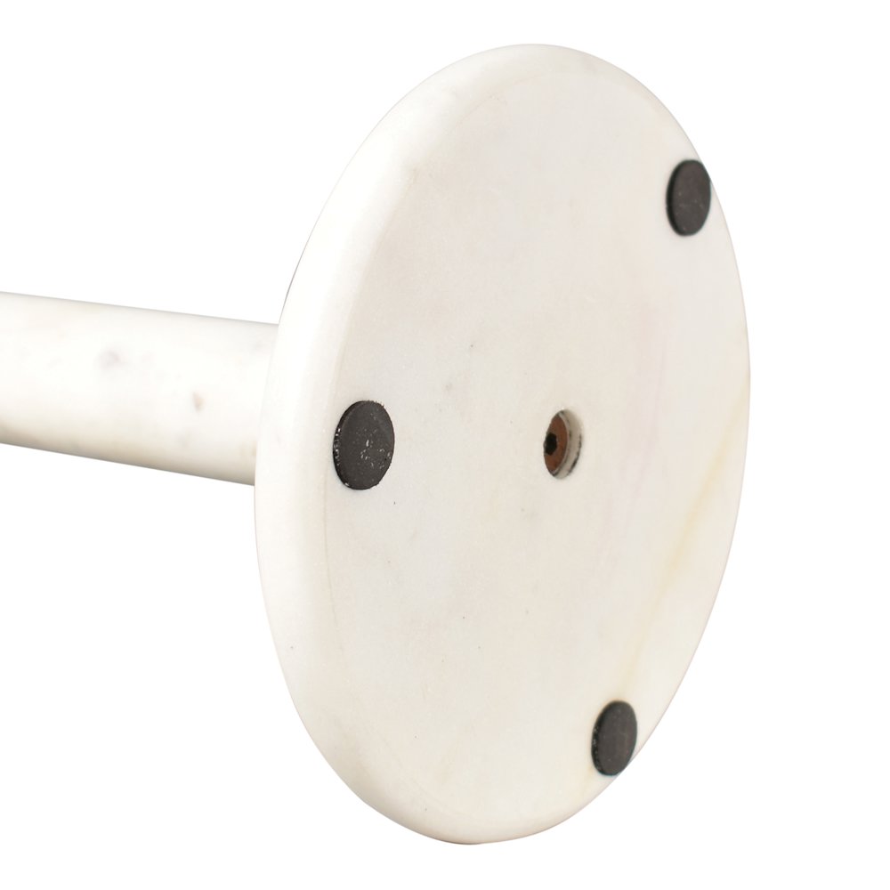 Margot Vintage Marble with Non Slip Weighted Base Paper Towel Holder, White. Picture 2