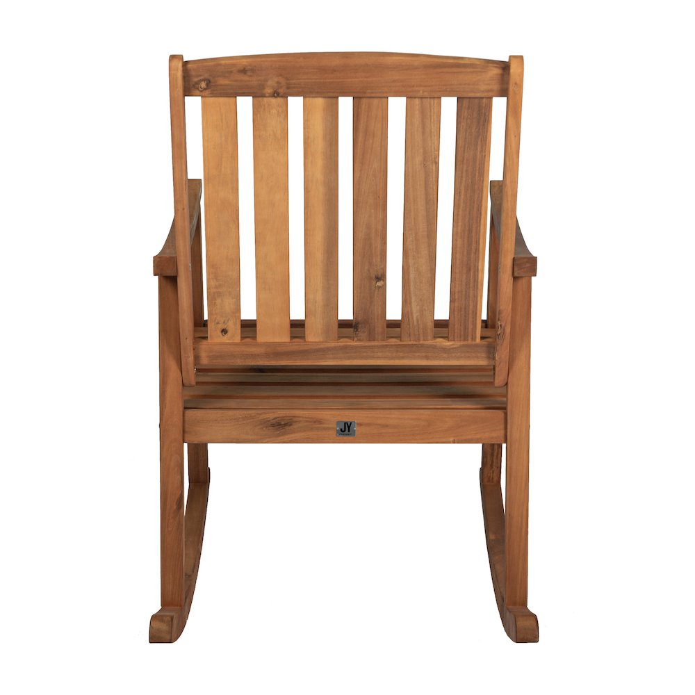 Perry Classic Acacia Wood Outdoor Rocking Chair Set of 2. Picture 4
