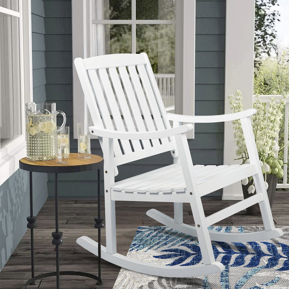 Penny Classic Solid Acacia Wood Outdoor Rocking Chair. Picture 5