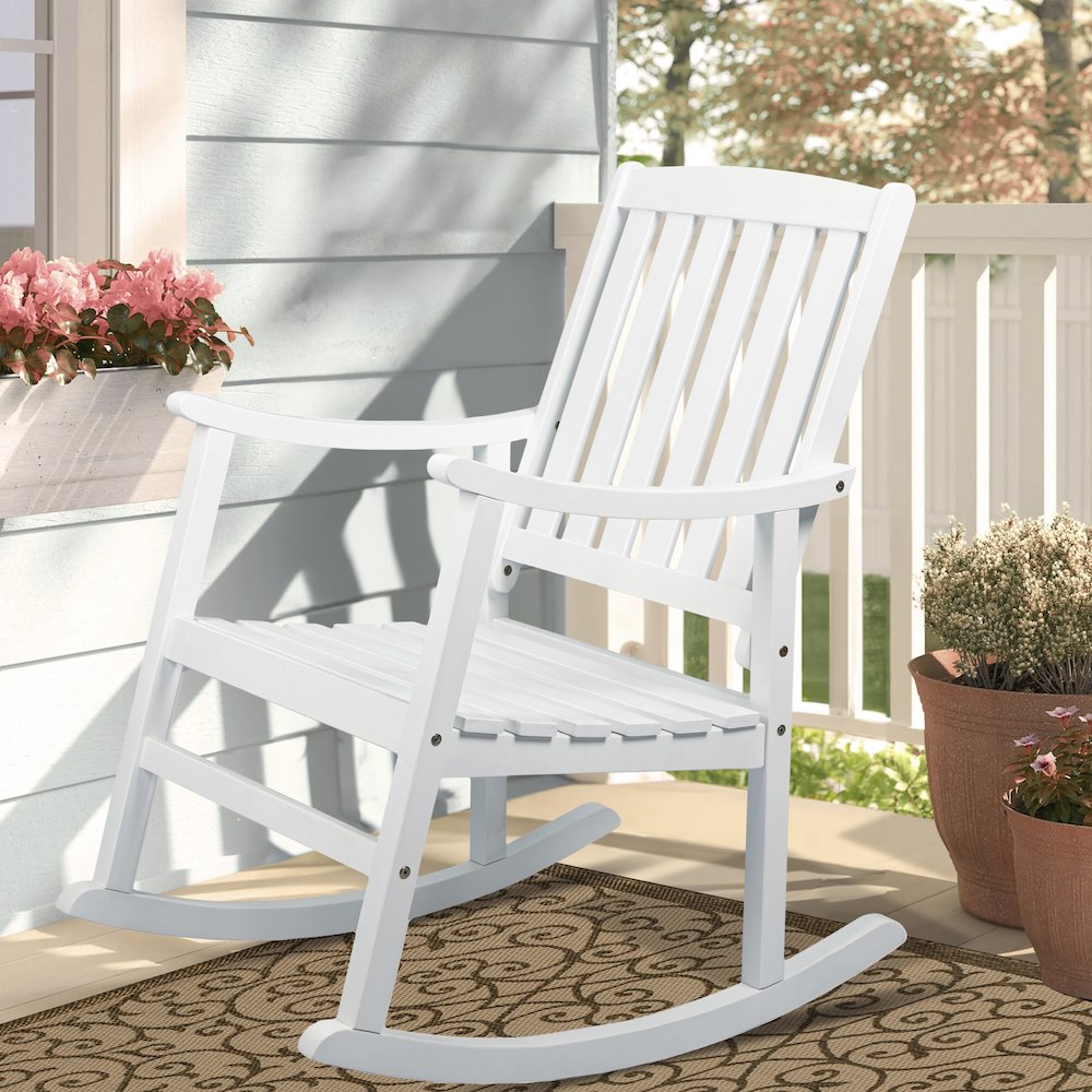 Penny Classic Solid Acacia Wood Outdoor Rocking Chair. Picture 6