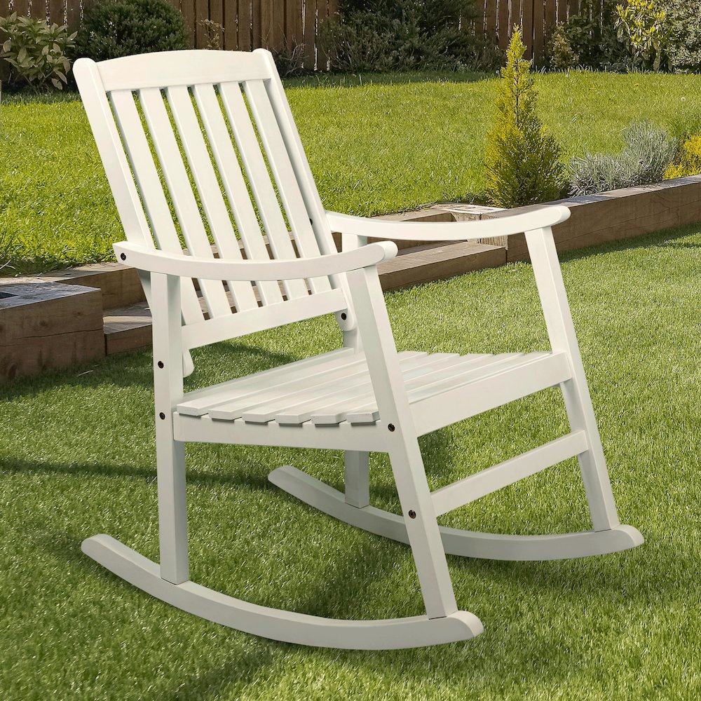 Penny Classic Solid Acacia Wood Outdoor Rocking Chair. Picture 7