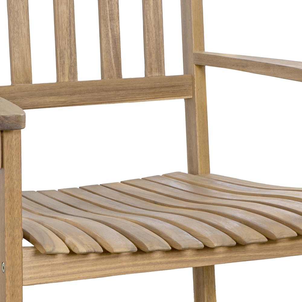 Seagrove Classic Solid Acacia Wood Outdoor Rocking Chair in Teak Brown. Picture 2