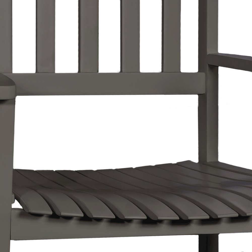Slat-Back 350-Lbs Support Acacia Wood Outdoor Rocking Chair. Picture 2