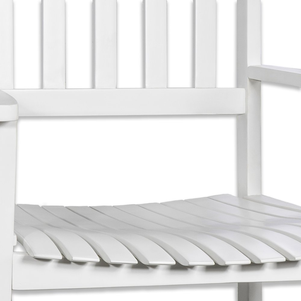 Seagrove Classic Solid Acacia Wood Outdoor Rocking Chair in White. Picture 2