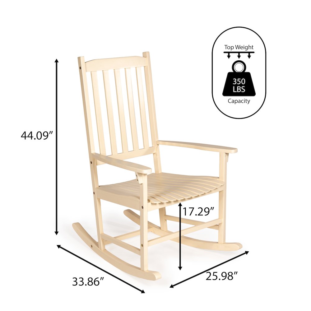 Seagrove Classic Solid Acacia Wood Outdoor Rocking Chair in Almond. Picture 3