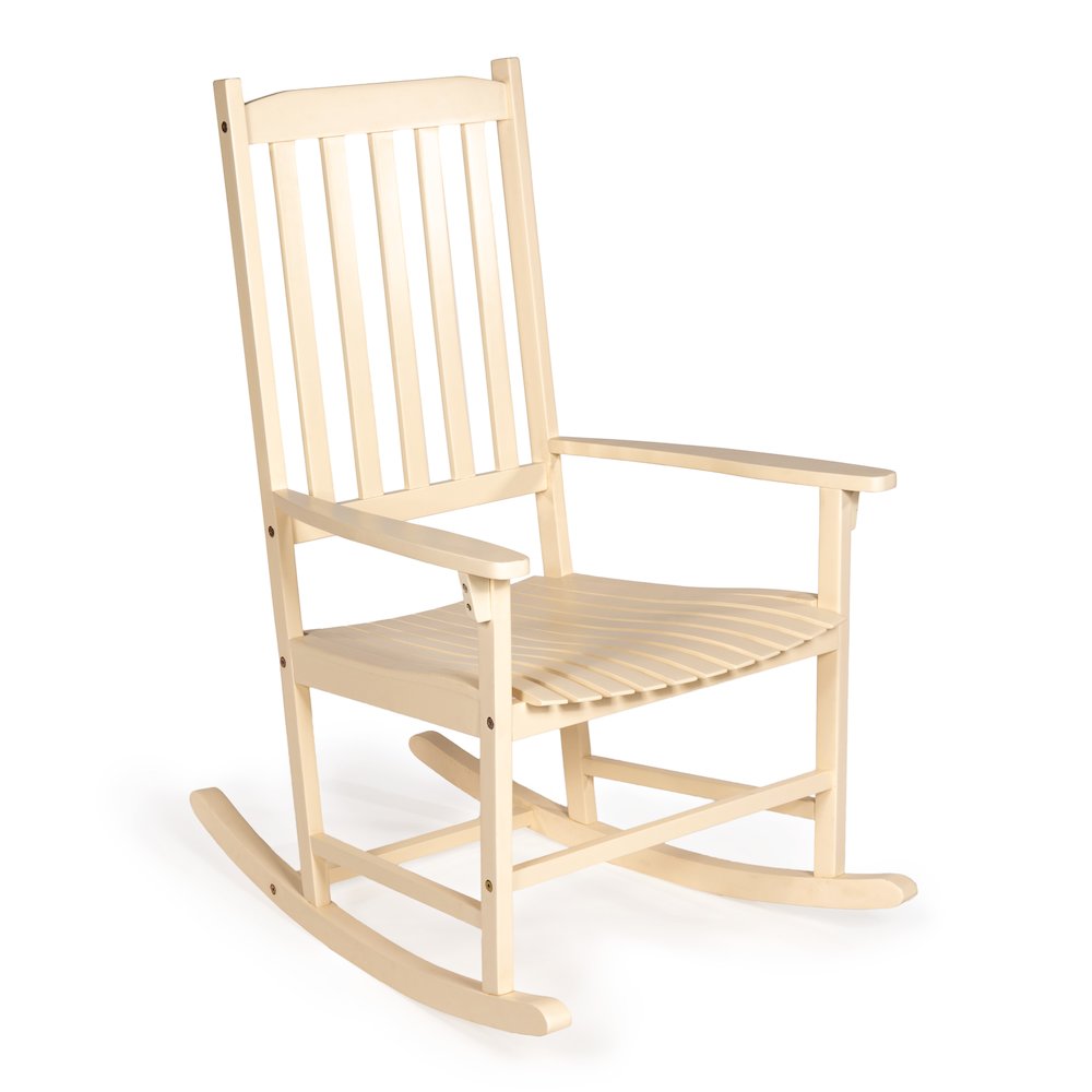 Seagrove Classic Solid Acacia Wood Outdoor Rocking Chair in Almond. Picture 1