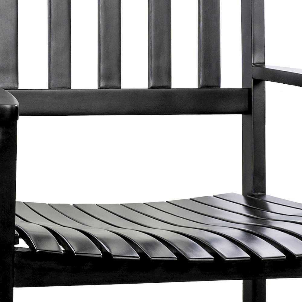 Seagrove Classic Solid Acacia Wood Outdoor Rocking Chair in Black. Picture 2
