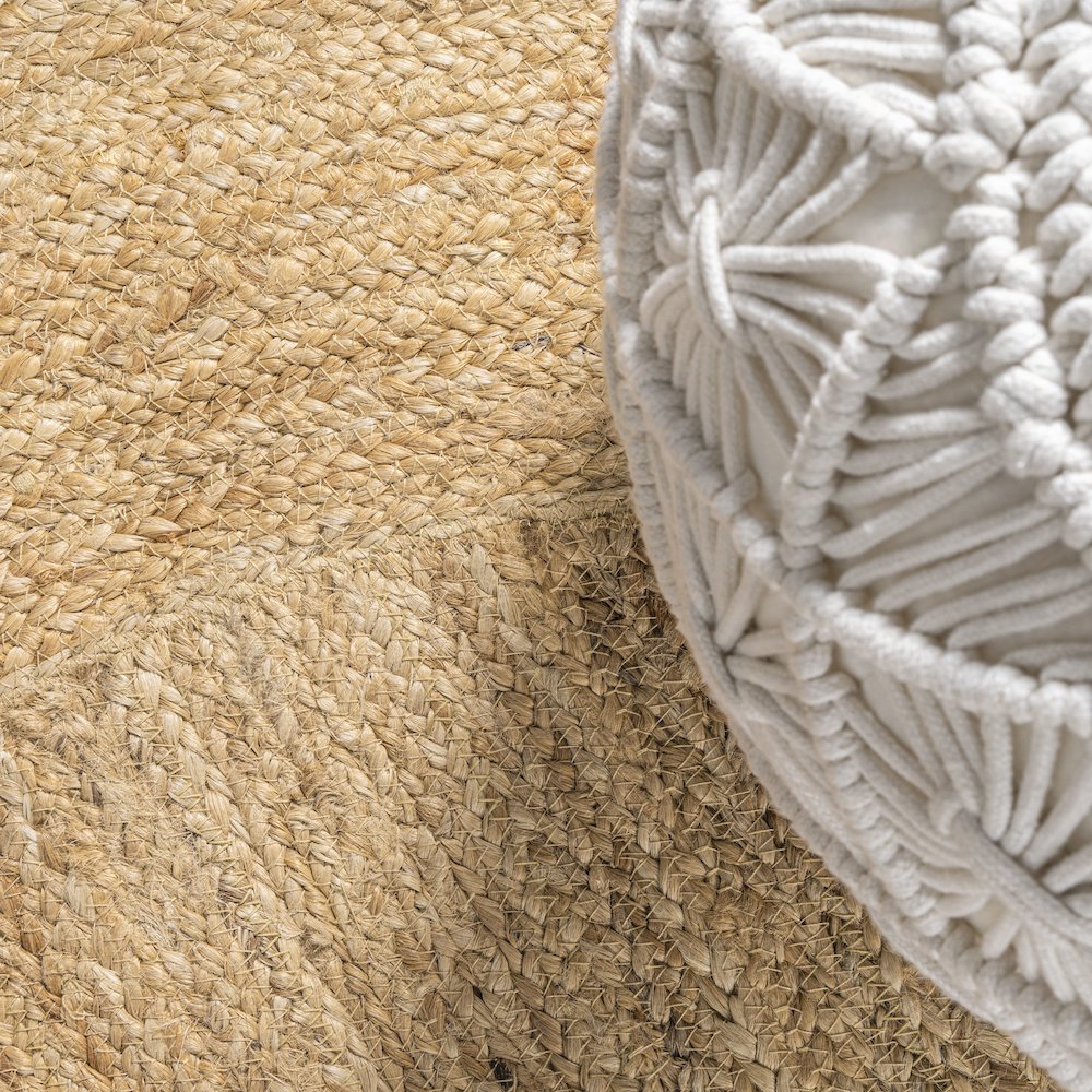 Harmony Boho Jute Circle Area Rug. Picture 5