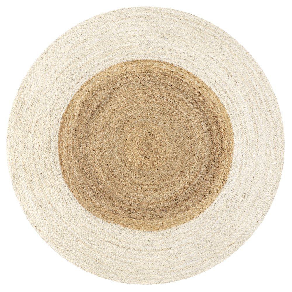 Oceana Two Tone Boho Jute Circle Area Rug. Picture 1