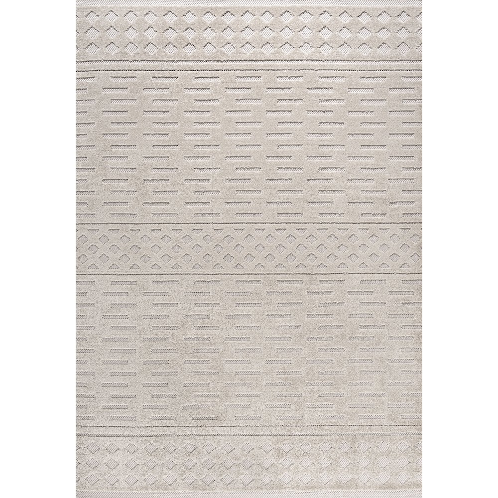 Xlendi High-Low Pile Moroccan Geometric Indoor/Outdoor Area Rug. Picture 1