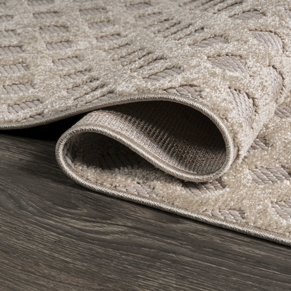 Rabat High-Low Pile Mini Diamond Trellis Area Rug. Picture 8