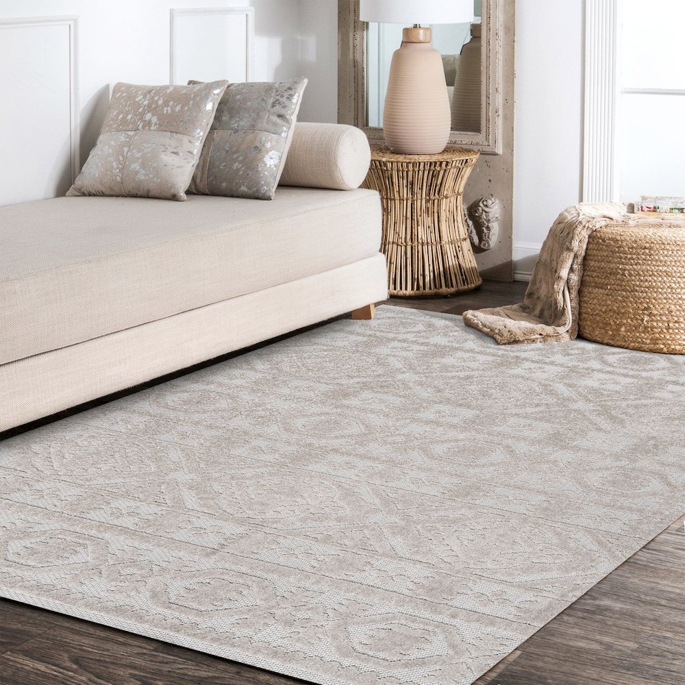 Citta High-Low Pile Mediterranean Tile Area Rug. Picture 15