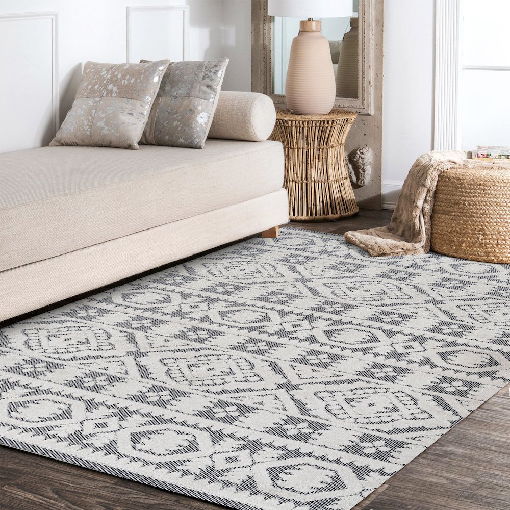 Citta High-Low Pile Mediterranean Tile Area Rug. Picture 15